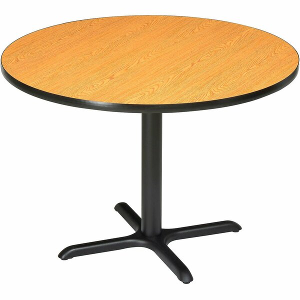 Interion By Global Industrial Interion 42in Round Restaurant Table, Oak 695673OK